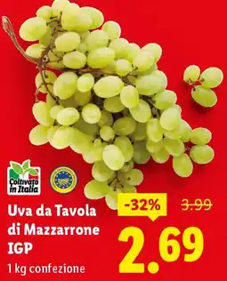 Lidl Uva da Tavola di Mazzarrone IGP offerta