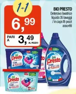 BIO PRESTO Detersivo lavatrice liquido 35 lavaggi/in caps 18 pezzi assortiti