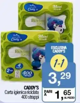 Caddy's CADDY'S Carta igienica riciclata 400 strappi offerta