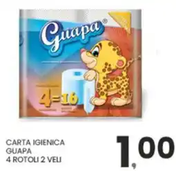 Despar Carta igienica GUAPA 4 rotoli 2 veli offerta