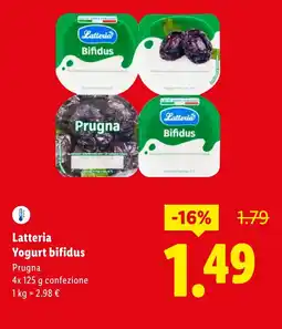 Lidl Latteria Yogurt bifidus Prugna offerta