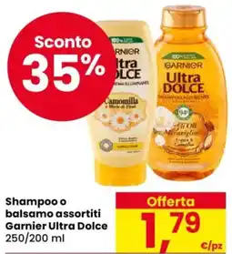 Despar Shampoo o balsamo assortiti Garnier Ultra Dolce offerta