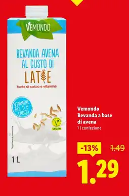 Lidl Vemondo Bevanda a base di avena offerta