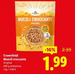 Lidl Crownfield Muesli croccante offerta