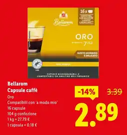Lidl Bellarom Capsule caffè offerta