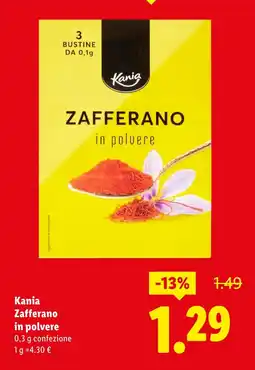 Lidl Kania Zafferano in polvere offerta