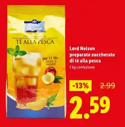 Lidl Lord Nelson preparato zuccherato di tè alla pesca offerta