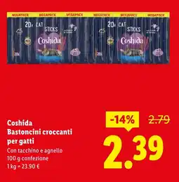 Lidl Coshida Bastoncini croccanti per gatti offerta