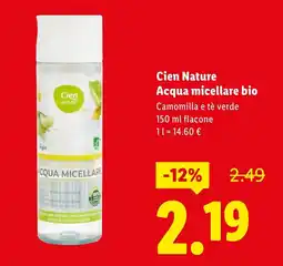 Lidl Cien Nature Acqua micellare bio offerta