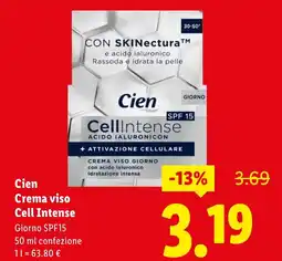 Lidl Cien Crema viso Cell Intense offerta