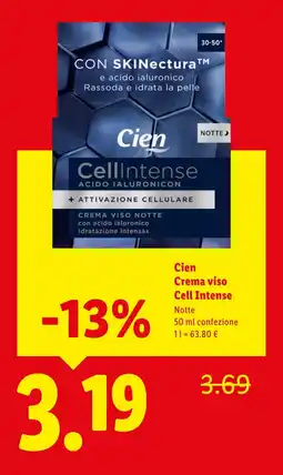 Lidl Cien Crema viso Cell Intense offerta