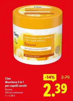 Lidl Cien Maschera 3 in 1 per capelli secchi offerta