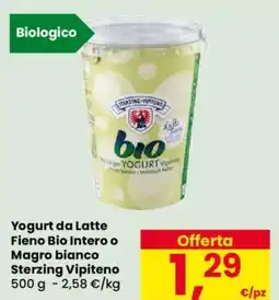 Despar Yogurt da Latte Fieno Bio Intero o Magro bianco Sterzing Vipiteno offerta
