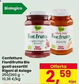 Despar Confetture Fiordifrutta Bio gusti assortiti Rigoni di Asiago offerta