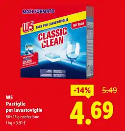 Lidl W5 Pastiglie per lavastoviglie offerta