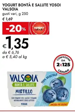 Bennet Yogurt bontà e salute yosoi VALSOIA offerta