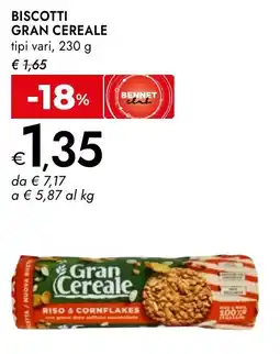 Bennet Biscotti gran cereale offerta