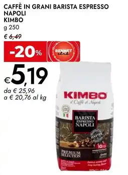 Bennet Caffè in grani barista espresso napoli KIMBO offerta