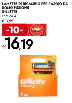 Bennet Lamette di ricambio per rasoio da uomo fusion5 GILLETTE offerta