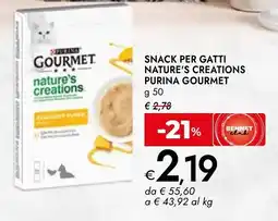 Bennet Snack per gatti nature's creations purina gourmet offerta