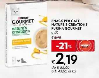 Bennet Snack per gatti nature's creations purina gourmet offerta