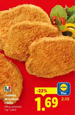 Lidl Cotoletta di tacchino e pollo offerta