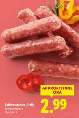 Lidl Salsiccette con vitello offerta