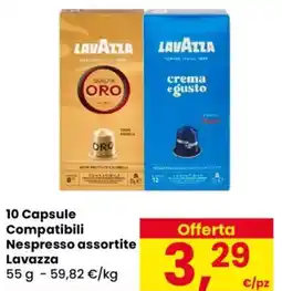 Despar 10 Capsule Compatibili Nespresso assortite Lavazza offerta
