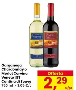 Despar Garganega Chardonnay o Merlot Corvina Veneto IGT Cantina di Soave offerta