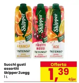 Despar Succhi gusti assortiti Skipper Zuegg offerta