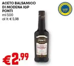 Pam Aceto balsamico di modena IGP PONTI offerta