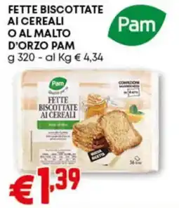 Pam Fette biscottate ai cereali o al malto d'orzo PAM offerta