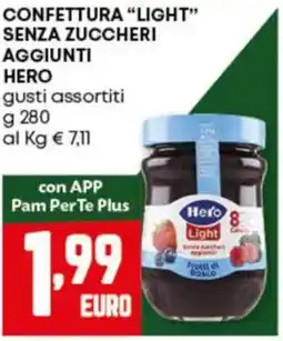 Pam Confettura "light" senza zuccheri aggiunti HERO offerta