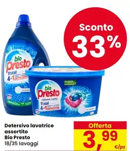 Eurospar Detersivo lavatrice assortito Bio Presto offerta