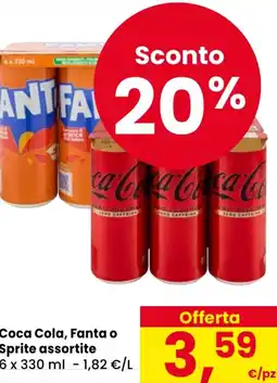 Eurospar Coca Cola, Fanta o Sprite assortite offerta