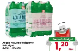 Eurospar Acqua naturale o frizzante S-Budget offerta