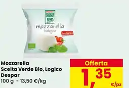 Eurospar Mozzarella Scelta Verde Bio, Logico Despar offerta