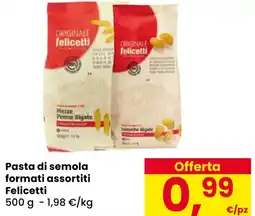 Eurospar Pasta di semola formati assortiti Felicetti offerta