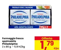 Eurospar Formaggio fresco spalmabile Philadelphia offerta
