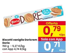 Eurospar Biscotti vaniglia Doricrem Doria offerta