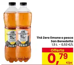 Eurospar The Zero limone o pesca San Benedetto offerta