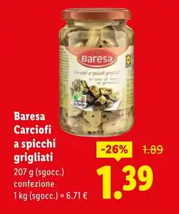 Lidl Baresa Carciofi a spicchi grigliati offerta