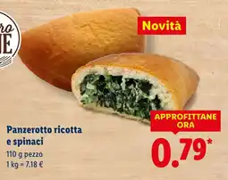 Lidl Panzerotto ricotta e spinaci offerta