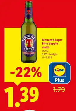Lidl Tennent's Super Birra doppio malto offerta