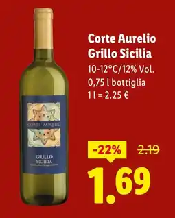 Lidl Corte Aurelio Grillo Sicilia offerta