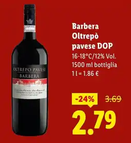 Lidl Barbera Oltrepò pavese DOP offerta