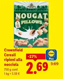Lidl Crownfield Cereali ripieni alla nocciola offerta