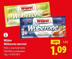 Lidl Wüber Wüberone wurstel offerta