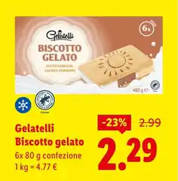 Lidl Gelatelli Biscotto gelato offerta