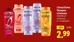 Lidl L'Oreal Elvive Shampoo o balsamo offerta